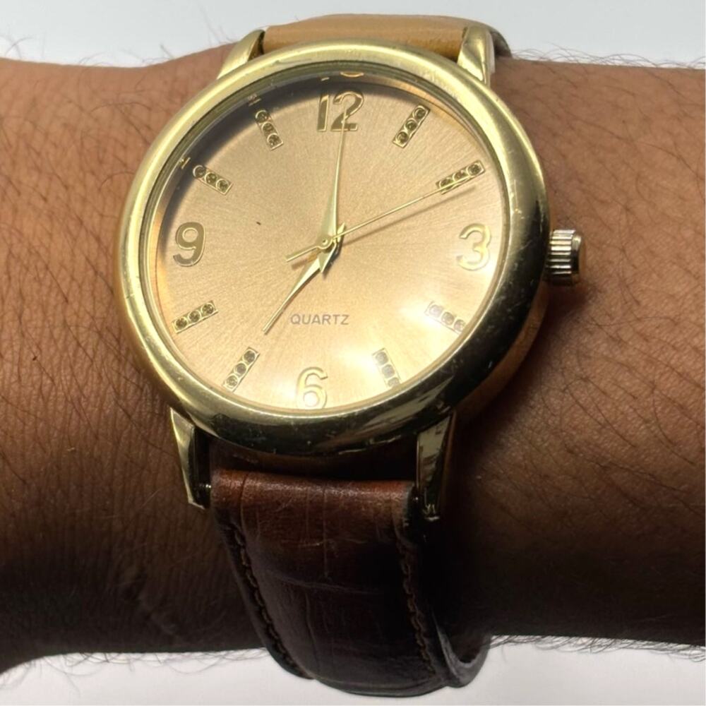 Gold & Brown Men's Watch